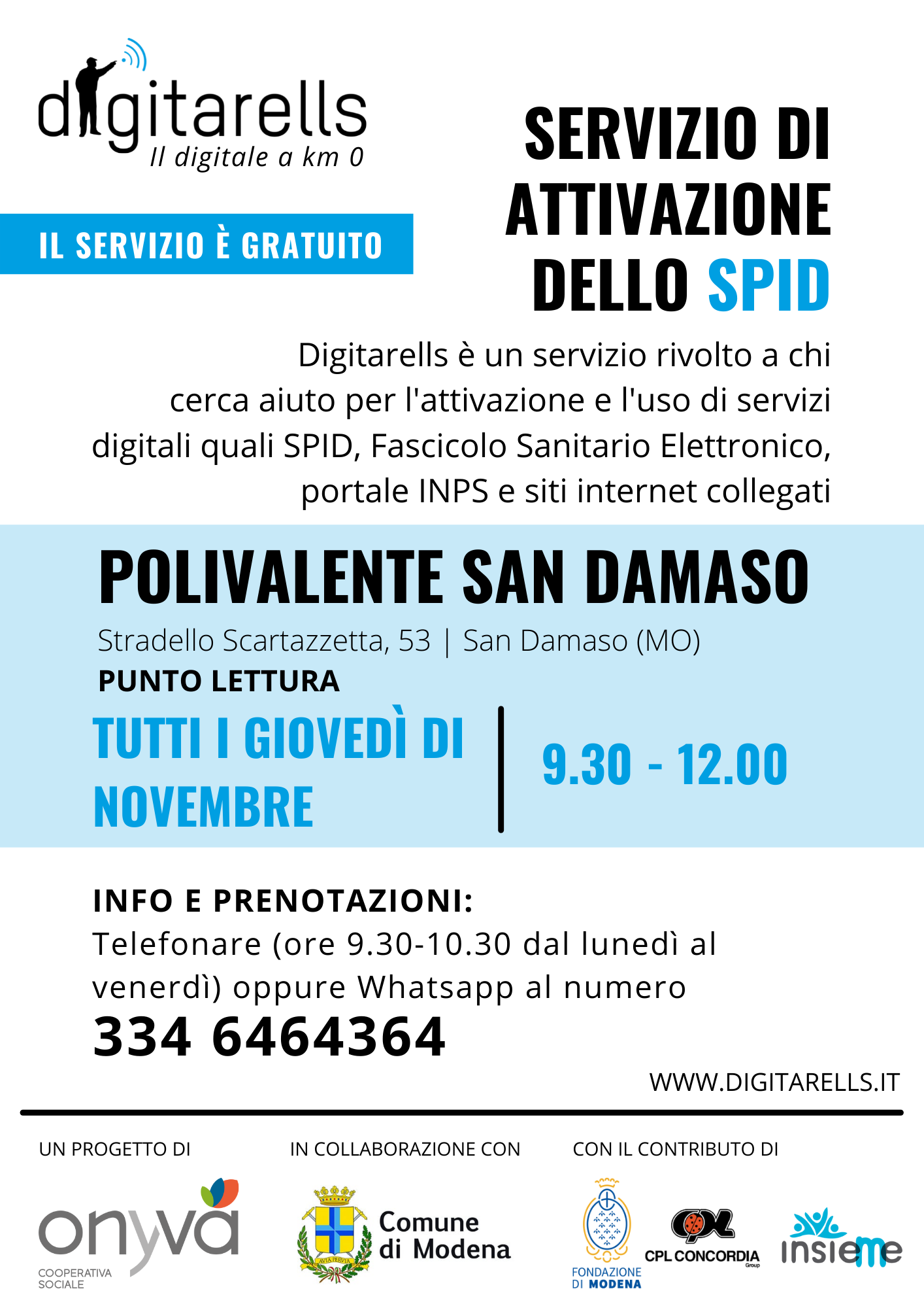 Sportelli di novembre del progetto digitarells della cooperativa sociale onyvà